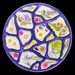 Wildflowers Geode Agate Vanity Tray | Perfume Tray | Candle Tray